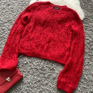 Reformation Alpaca Wool Jessica Sweater Red knit